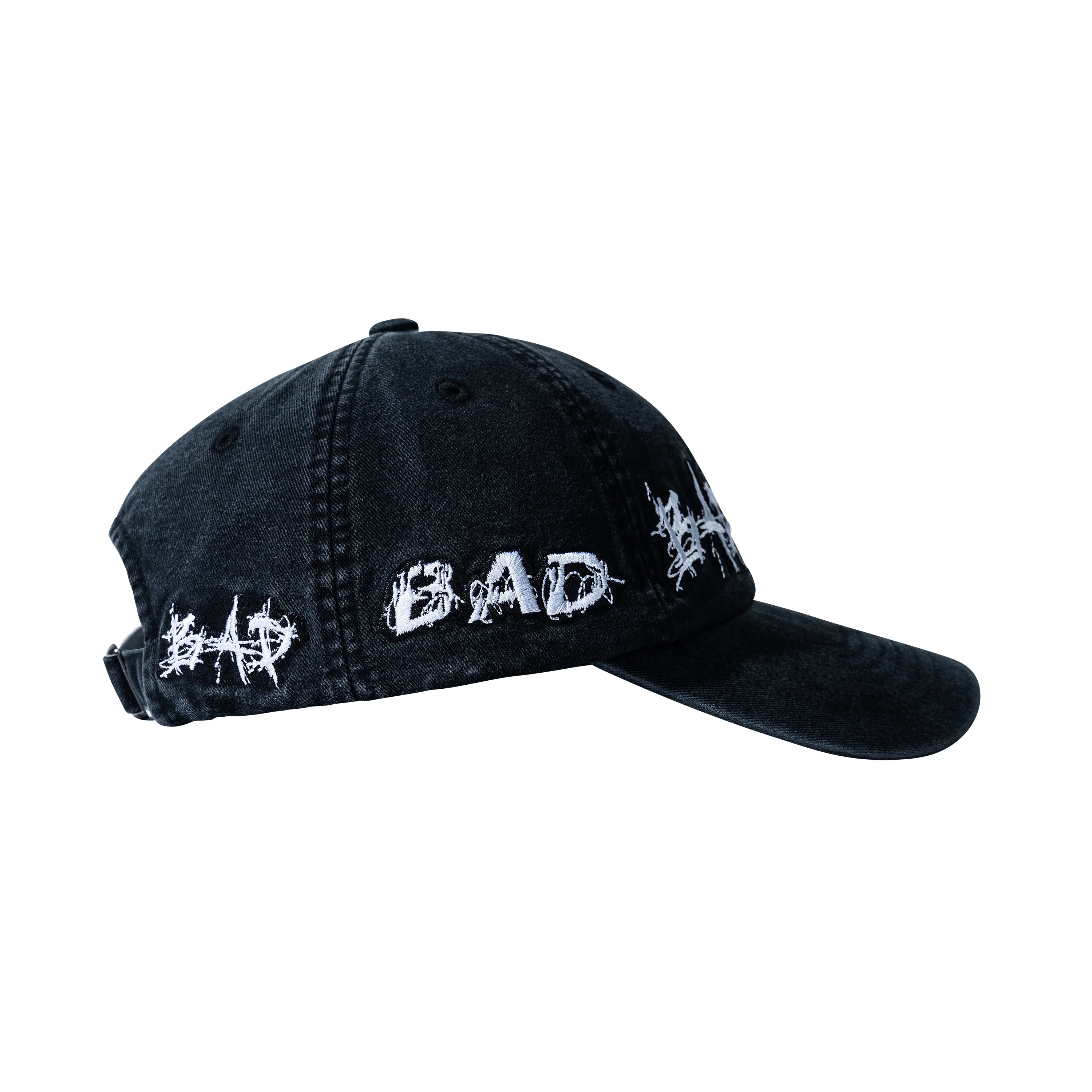 BAD EMBROIDERED HAT WASHED BLACK - Image 5