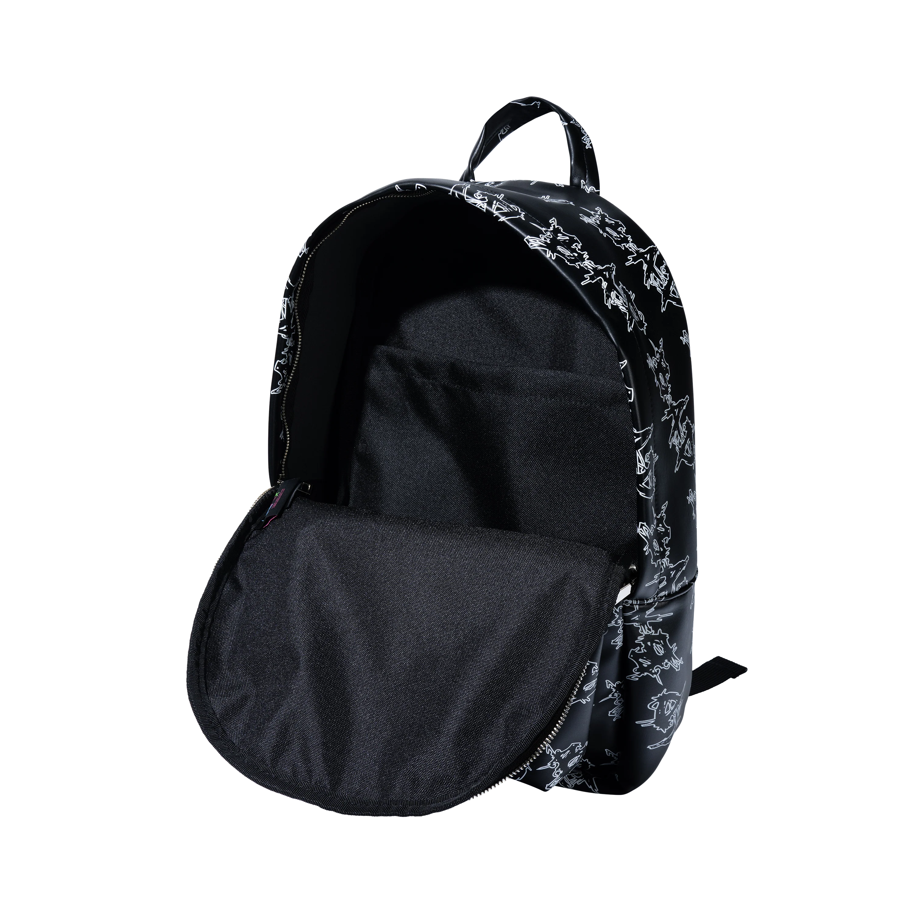 BAD PATCH LEATHER BACKPACK BLACK - Image 5